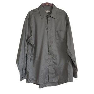 Joseph Abboud  Mens Gray Striped Long Sleeve Button Down Shirt Size 16.5